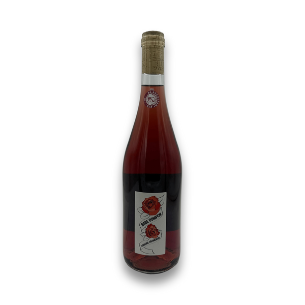 Domaine Gramenon Rose Pompon 2025 natural rosé wine bottle with red rose label