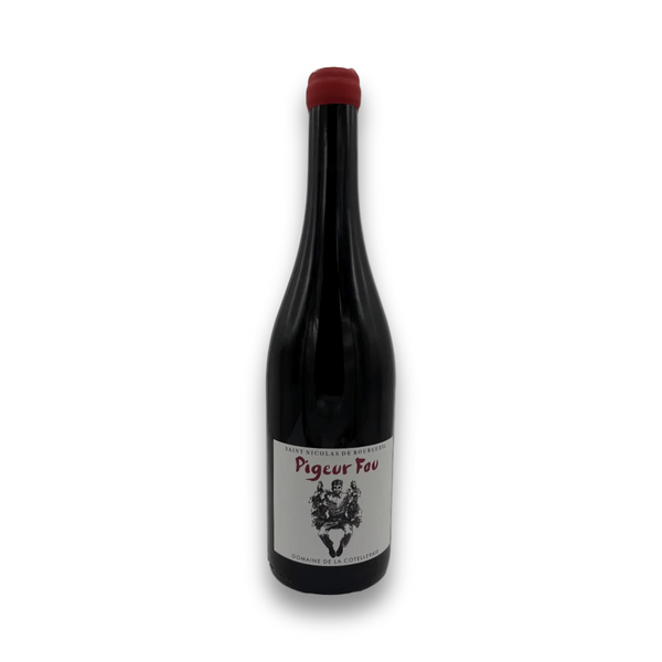 Domaine de la Cotelleraie Pigeur Fou Saint-Nicolas-de-Bourgueil 2023 red wine bottle with illustrated label