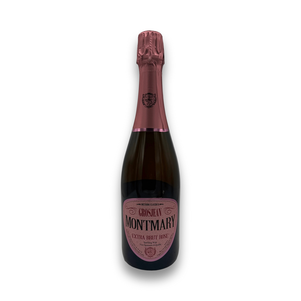 Grosjean Montmary Metodo Classico Extra Brut Rosé 2024 Italian sparkling wine bottle with pink label