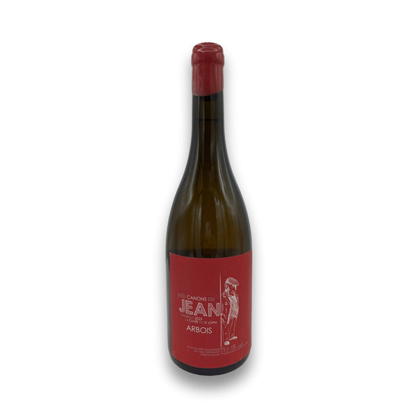 Wine bottle with a red label on a white background