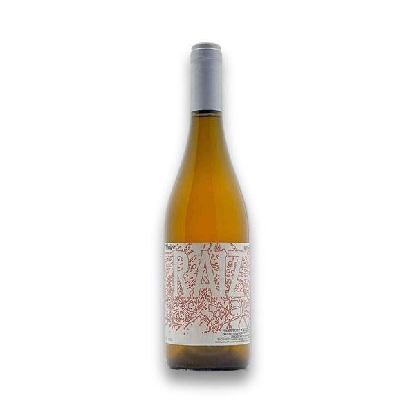 Wine bottle with a decorative label on a white background