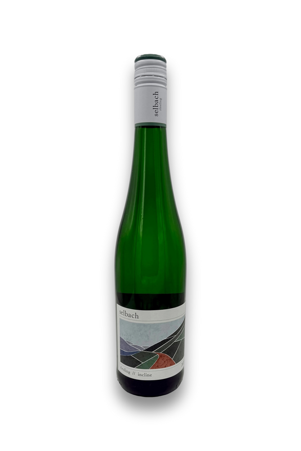 Selbach Incline Riesling 2023 German white wine bottle with geometric abstract label