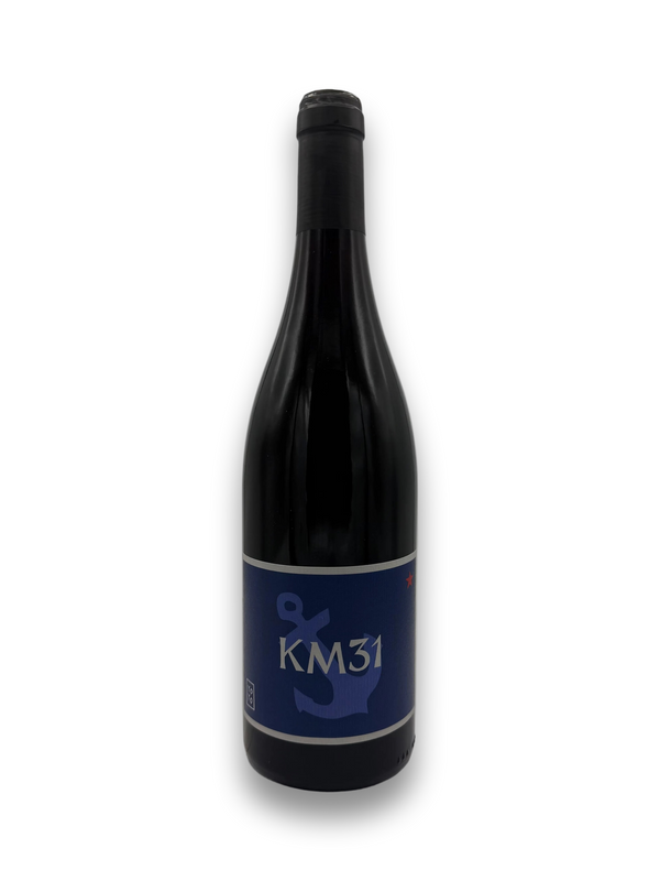YoYo KM31 VDF Red 2025 French red wine bottle with navy label and anchor graphic