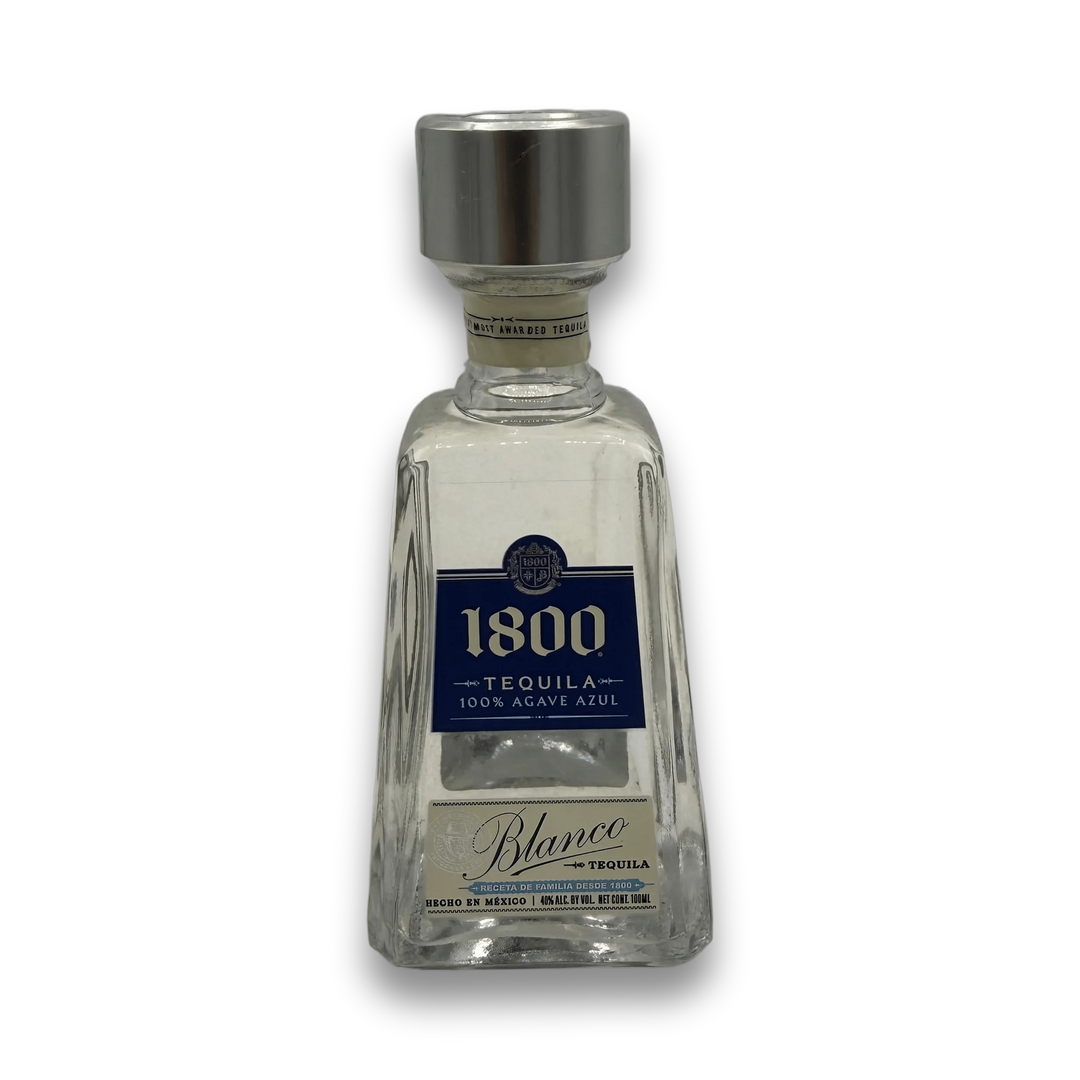 1800 Silver Tequila 100ml bottle with faceted glass and silver cap