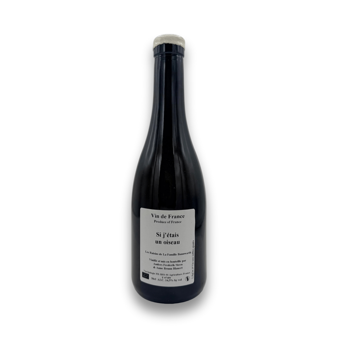 Anders Frederik Steen Si J'Étais Un Oiseau 2019 white wine bottle with organic label
