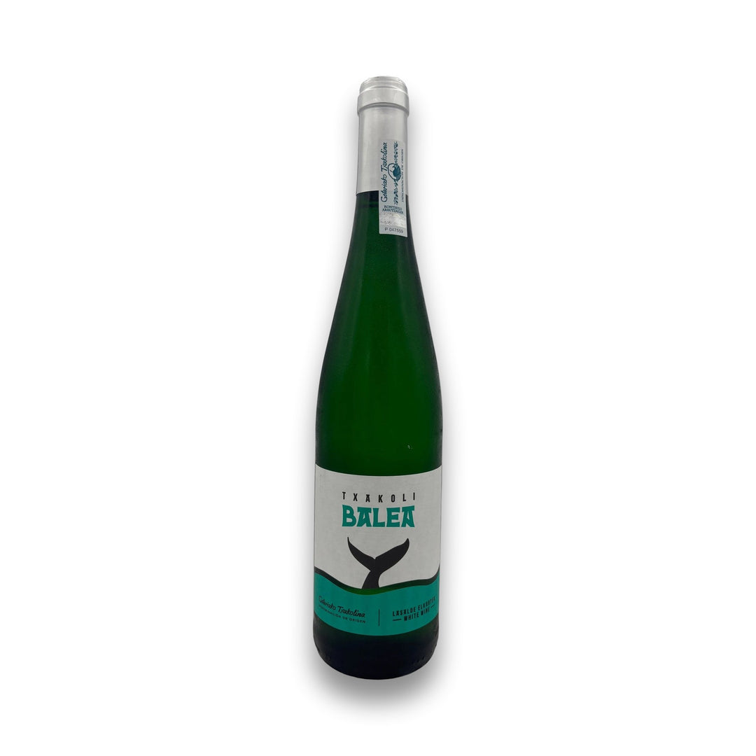 Balea Txakoli White 2025 organic wine bottle with teal and white label
