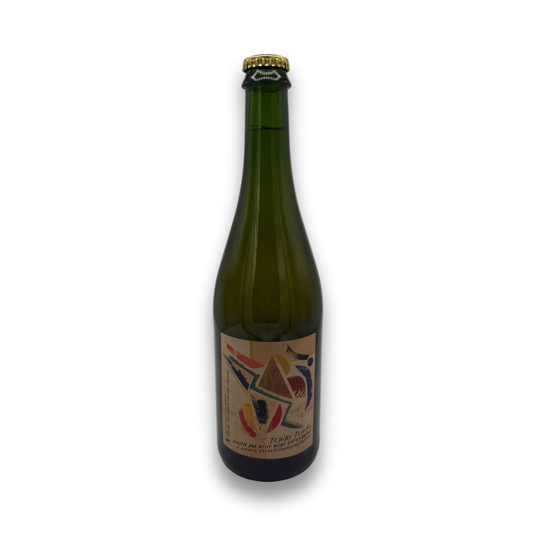 Belly Wine Experiment Tchiki Tchiki 2022 Sauvignon Blanc bottle with abstract geometric label