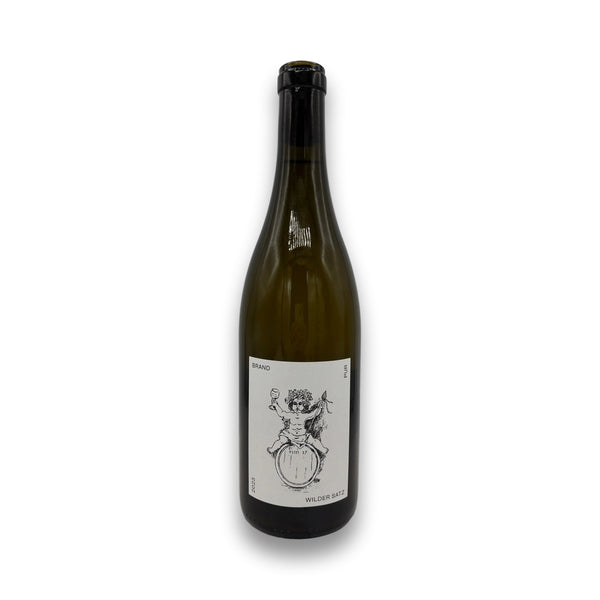 Brand Brothers Wilder Satz Pur 2023 German white wine bottle with organic Chardonnay Sylvaner blend