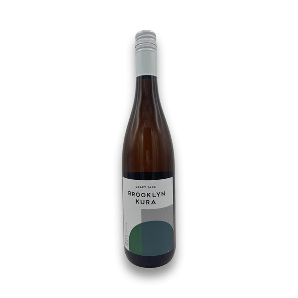Brooklyn Kura Ashokan Junmai Ginjo sake bottle with geometric label design