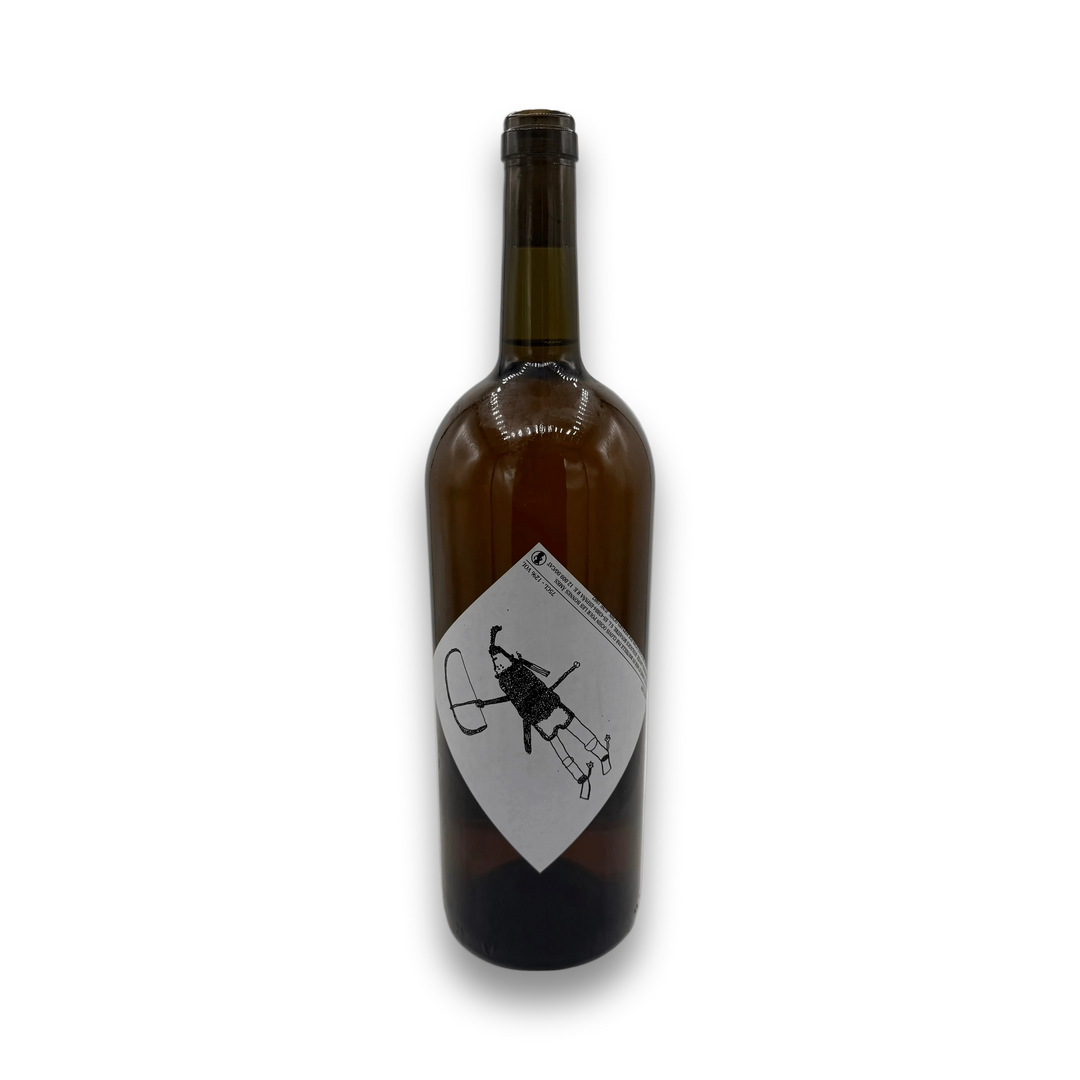 Clovis Ochin Merci Papa Grenache Blanc Reserve 2023 1.5L magnum with diamond label and stylized figure