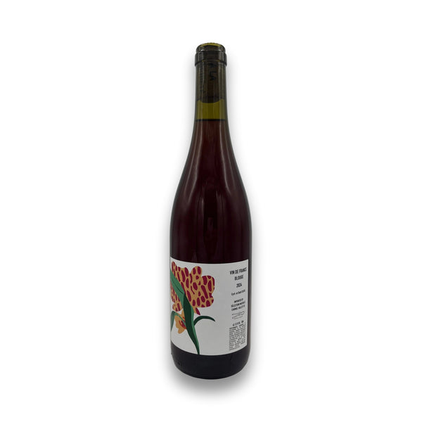 Cyril & Elliot Blouge VDF 2024 red wine bottle with floral label featuring Cinsault and Grenache from Languedoc