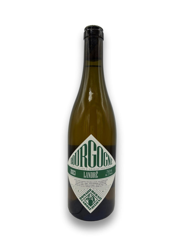 Domaine Derain Landré 2023 Burgundy Aligoté white wine bottle with green glass and black screw cap