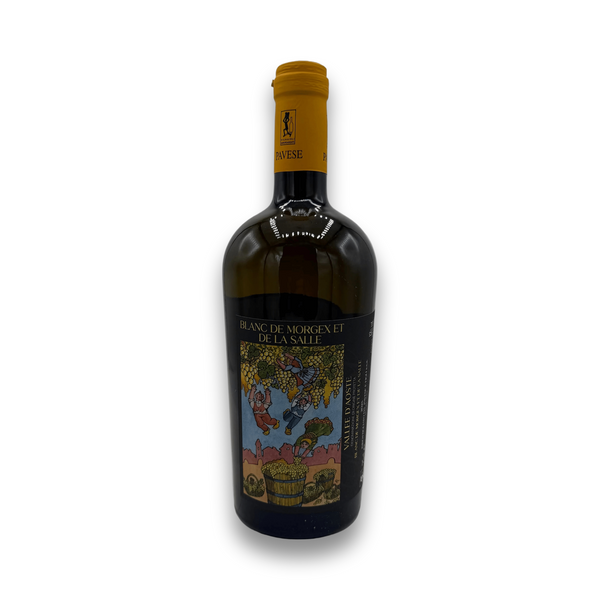Ermes Pavese Blanc de Morgex et de la Salle 2025 white wine bottle with black label and gold text