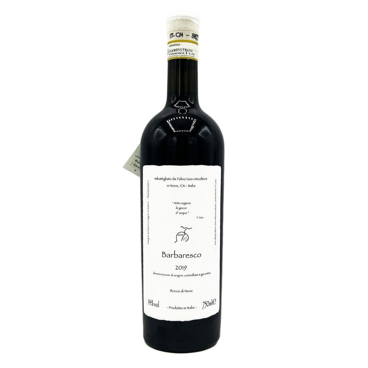 Fabio Gea Barbaresco Notu Seguiva Le Gocce d'Acqua 2019 Red WIne