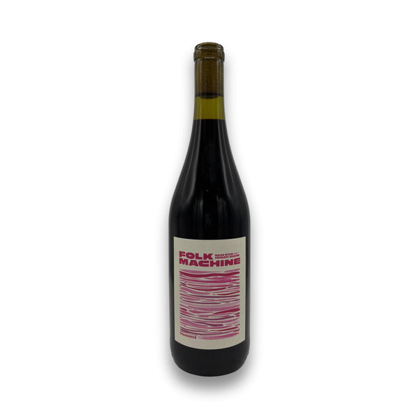 Folk Machine Valdiguié 2023 Redwood Valley red wine bottle with magenta label