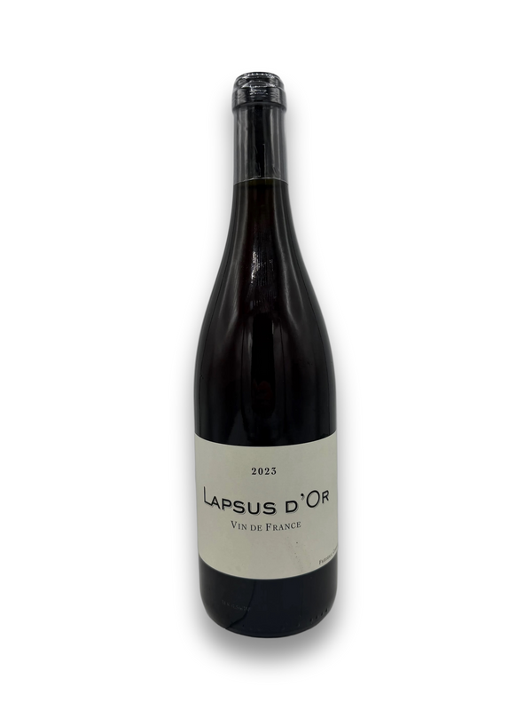 Frederic Cossard Ploussard Lapsus d'Or 2023 red wine bottle with beige label
