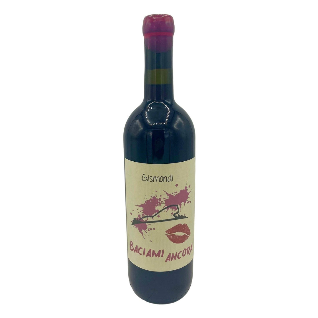 Rose Wine bottle with a decorative light pink label on a white background