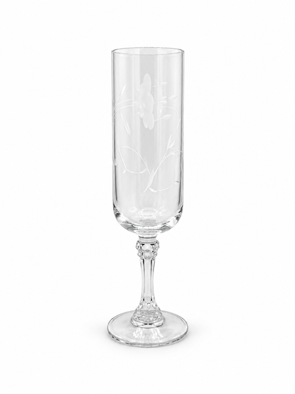 Vintage Wine Flute with Leaves