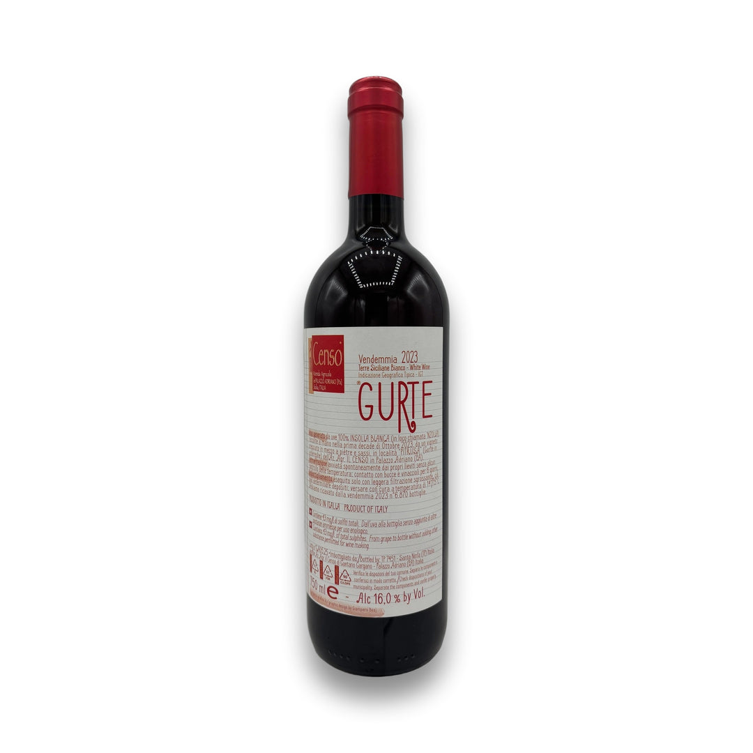 Bottle of natural white wine