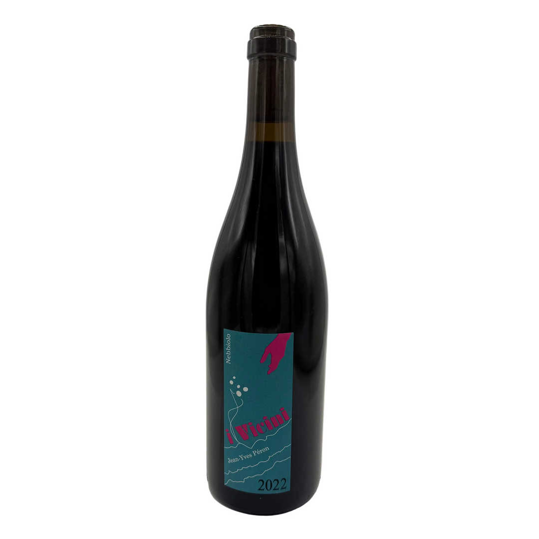 Red Wine bottle with a blue label  &