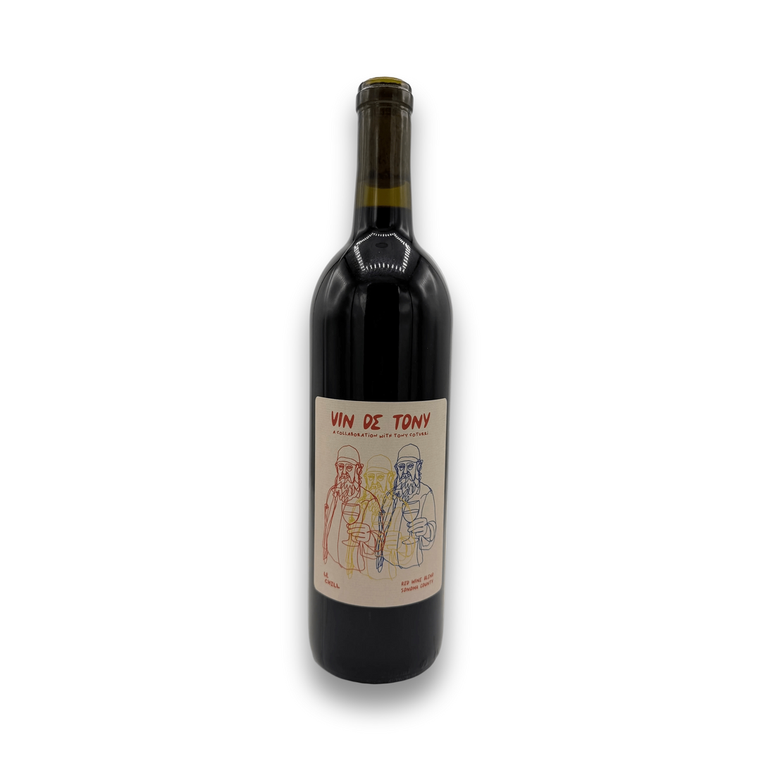 Le Chill Vin de Tony 2023 Sonoma County red wine blend bottle with illustrated label