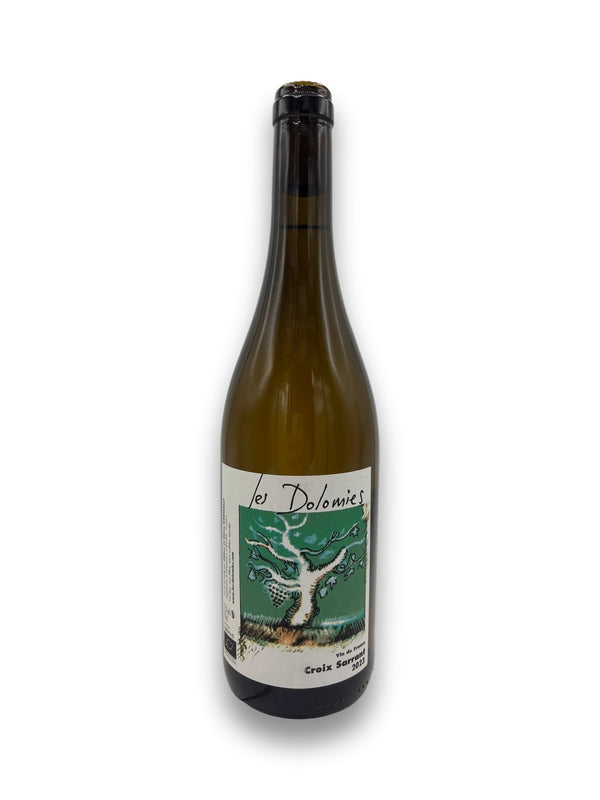 Les Dolomies Croix Sarrant 2023 Savagnin white wine bottle with tree label