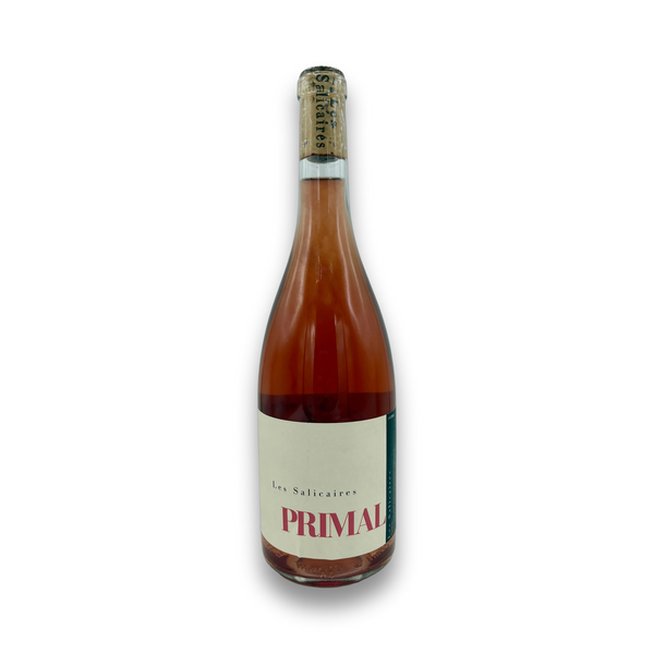 Les Salicaires Primal Grenache 2024 organic rosé wine bottle with cream label