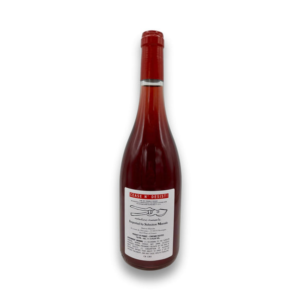 Maison Blanche Cease and Desist VDF 2023 Bordeaux red wine bottle with pruning shears label