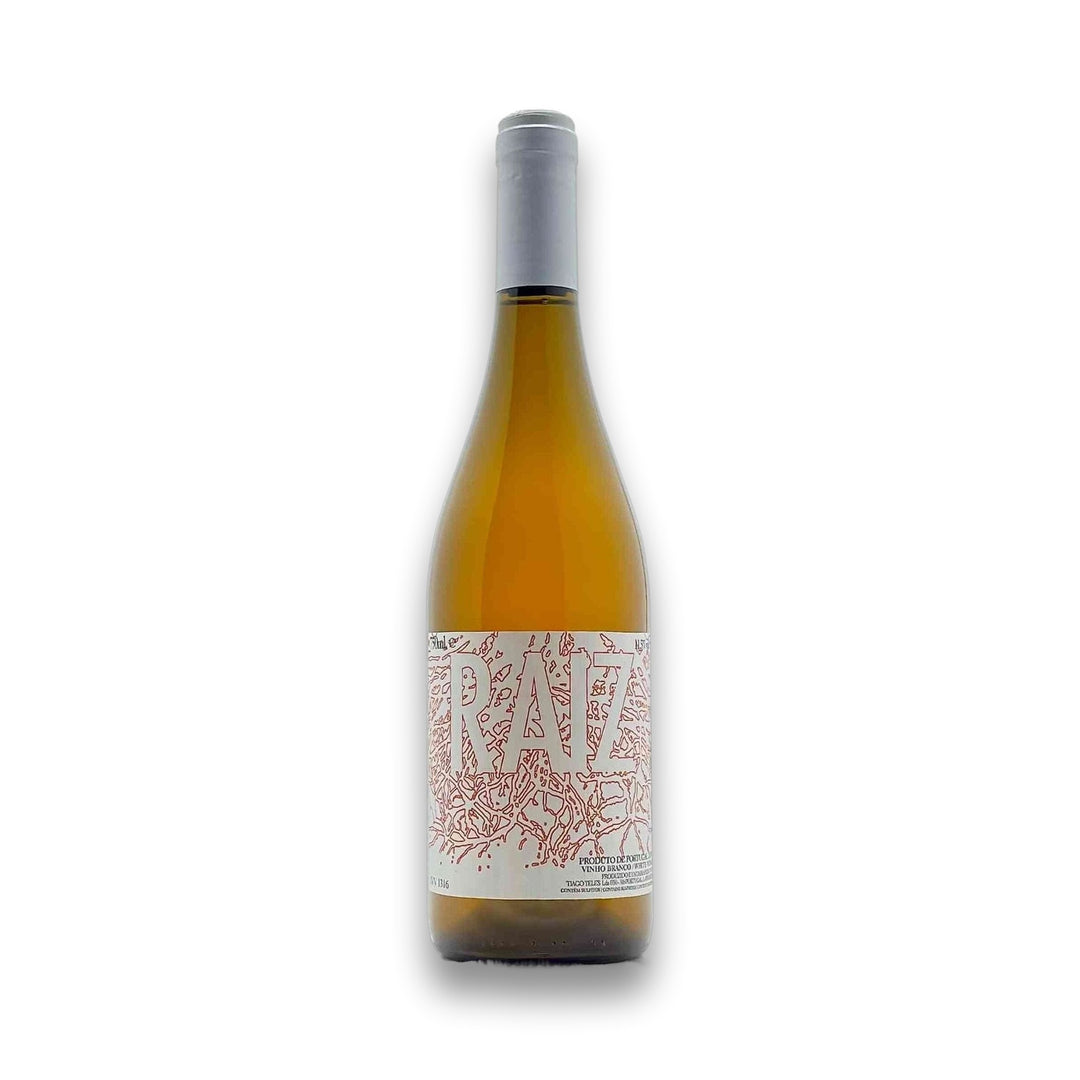 Wine bottle with a decorative label on a white background
