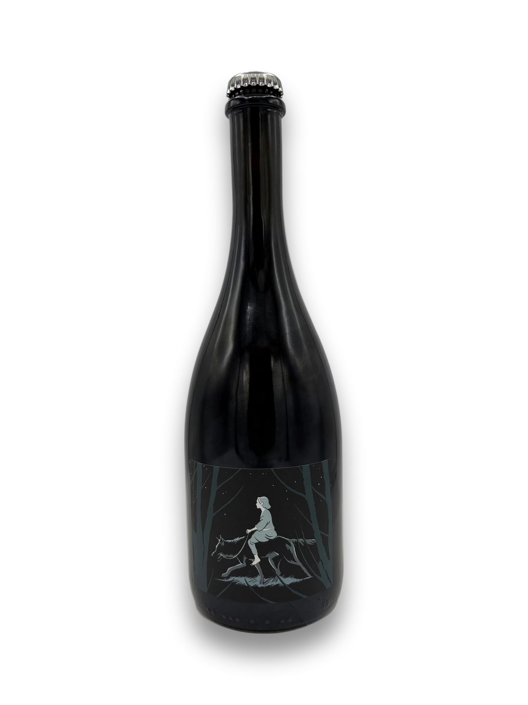 San Vincent Rosato Lambrusco wine bottle with silver cap and horse illustration label
