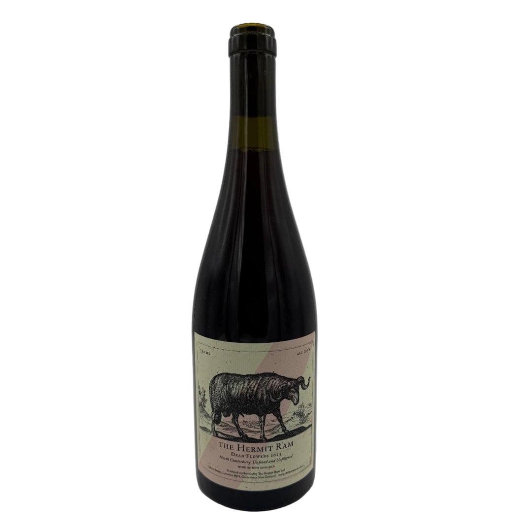 Wine bottle with label on a white background