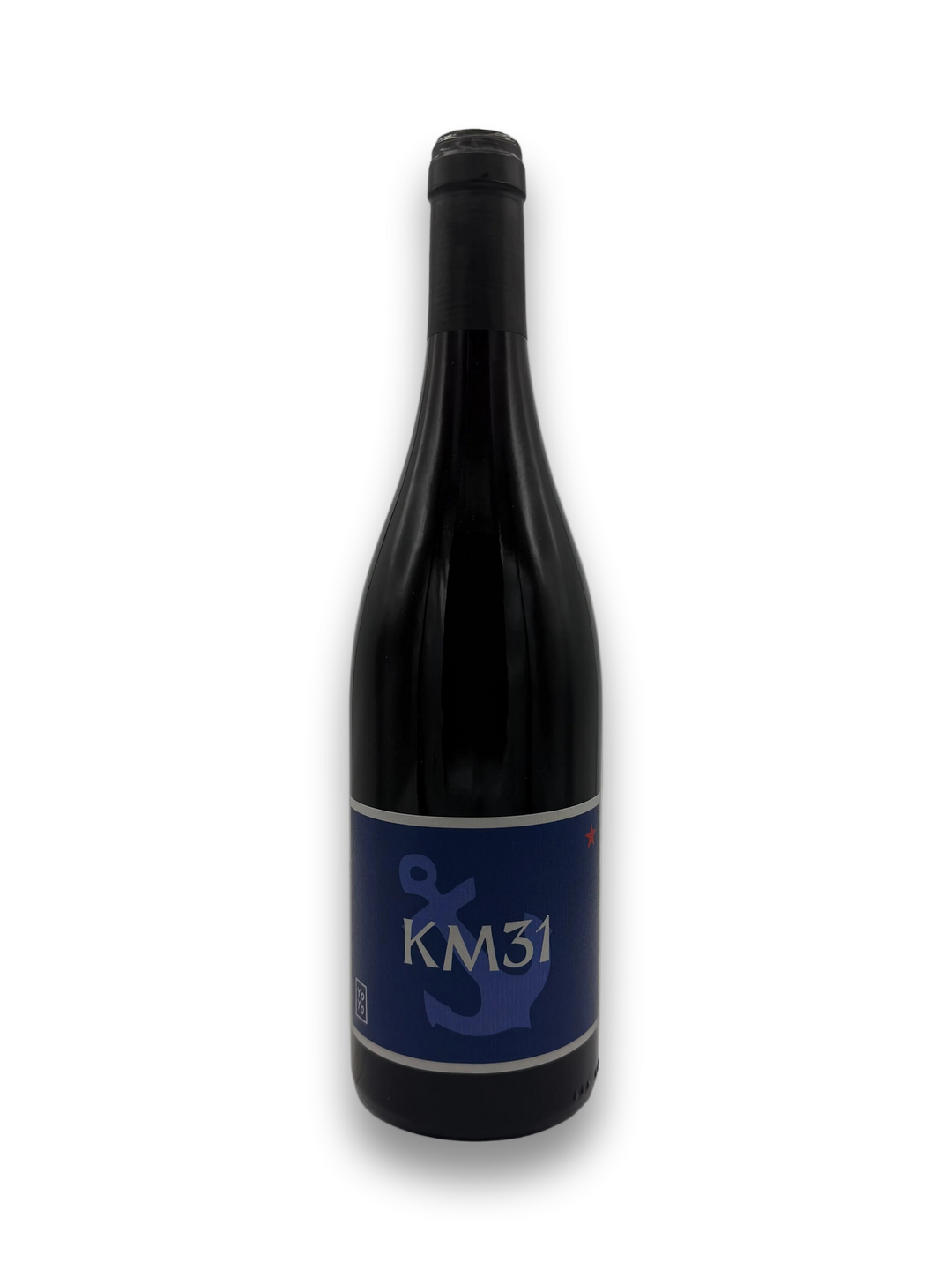 YoYo KM31 VDF Red 2025 French red wine bottle with navy label and anchor graphic