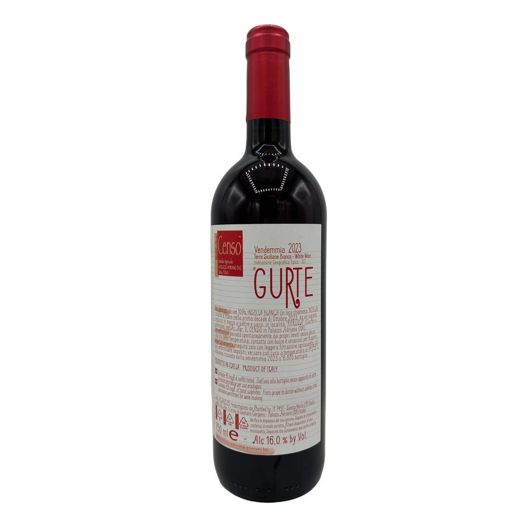 Bottle of natural white wine