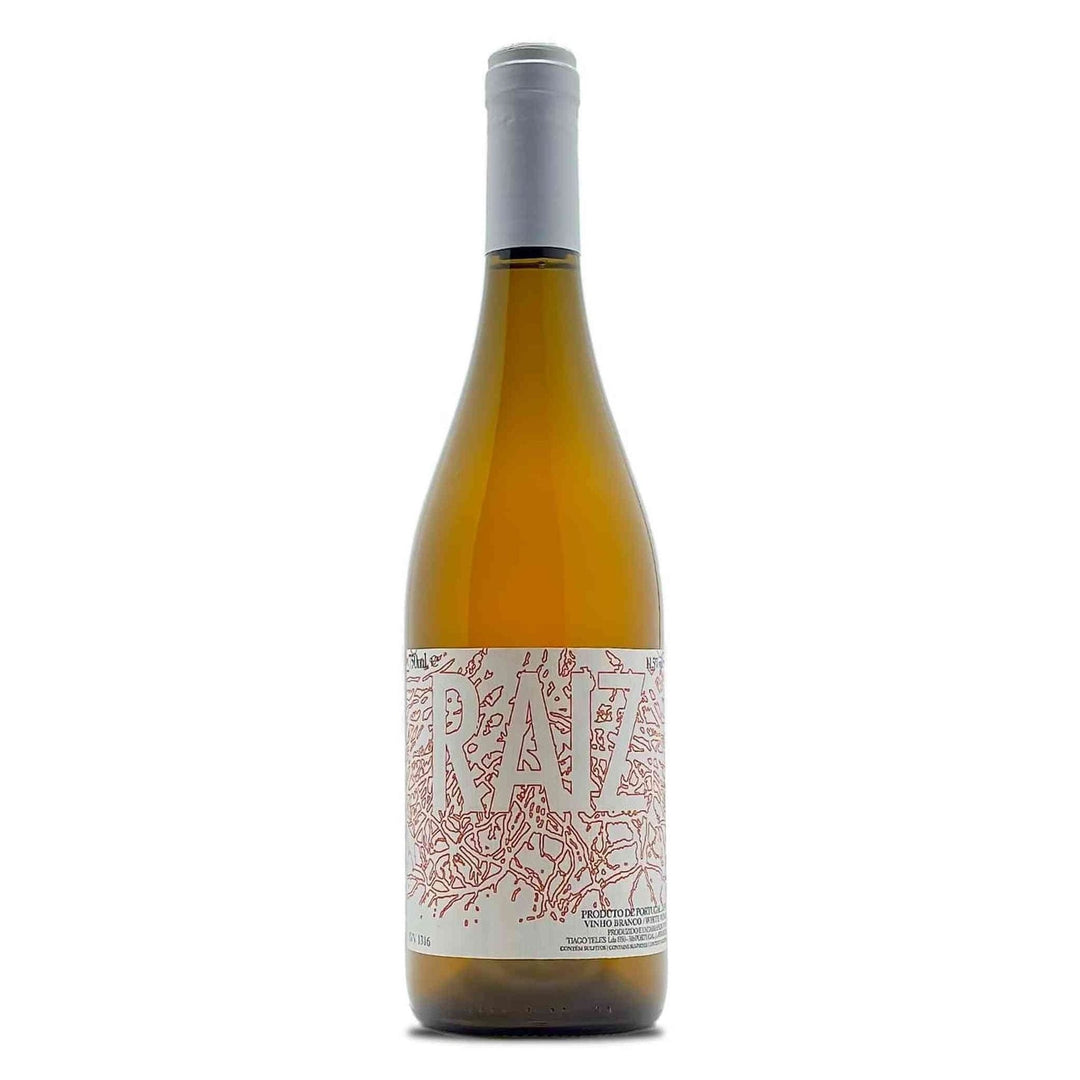 Wine bottle with a decorative label on a white background