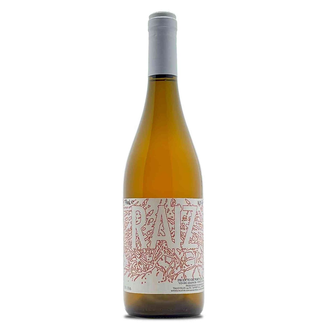 Wine bottle with a decorative label on a white background
