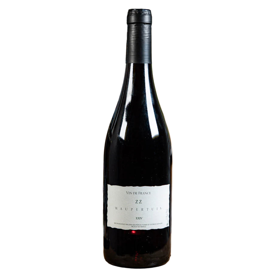 Red wine bottle on a white background